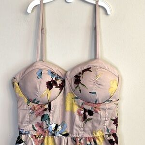 Band Of The Free Nordstrom Maxi Bustier Dress Floral Blush Size Small